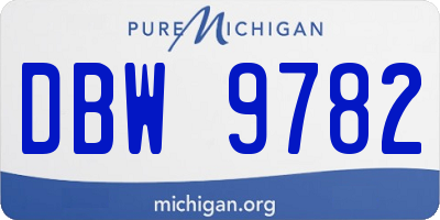 MI license plate DBW9782