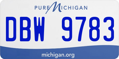 MI license plate DBW9783