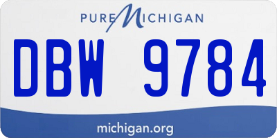 MI license plate DBW9784