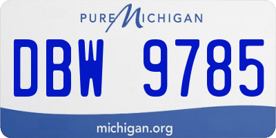 MI license plate DBW9785
