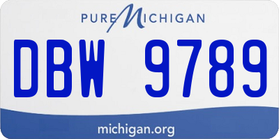 MI license plate DBW9789