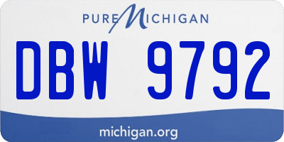 MI license plate DBW9792
