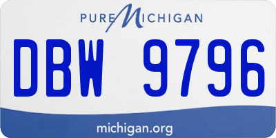 MI license plate DBW9796