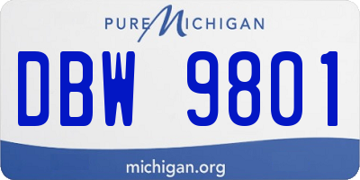 MI license plate DBW9801