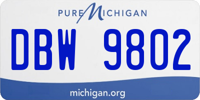 MI license plate DBW9802