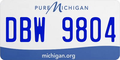 MI license plate DBW9804
