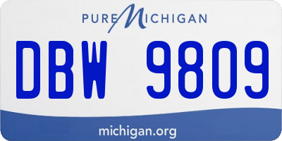 MI license plate DBW9809