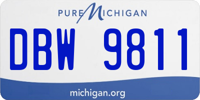 MI license plate DBW9811