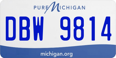 MI license plate DBW9814