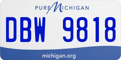 MI license plate DBW9818