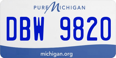 MI license plate DBW9820