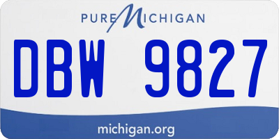 MI license plate DBW9827