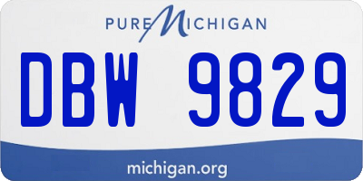 MI license plate DBW9829