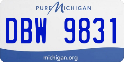 MI license plate DBW9831