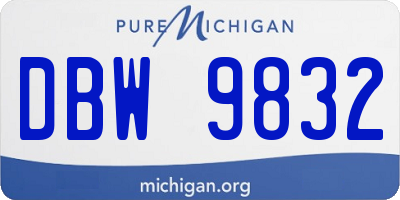 MI license plate DBW9832