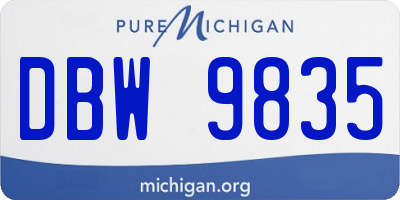 MI license plate DBW9835