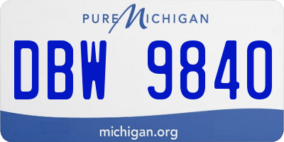 MI license plate DBW9840