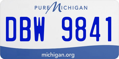 MI license plate DBW9841