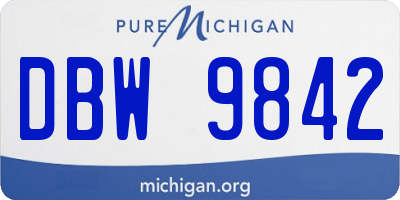 MI license plate DBW9842