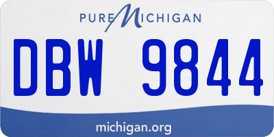 MI license plate DBW9844
