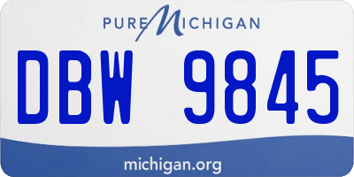 MI license plate DBW9845