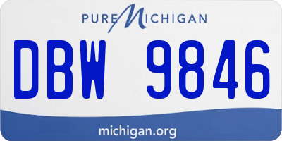 MI license plate DBW9846
