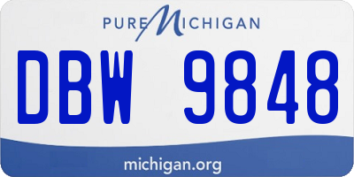 MI license plate DBW9848
