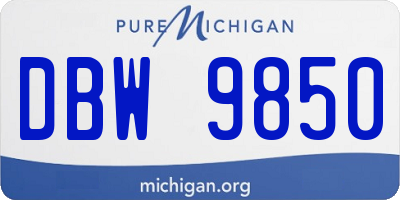 MI license plate DBW9850