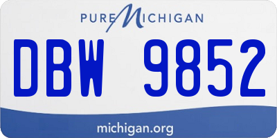 MI license plate DBW9852