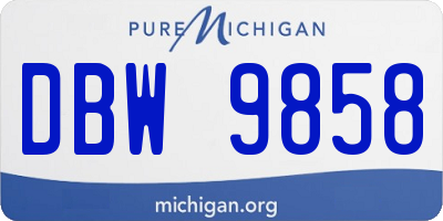 MI license plate DBW9858