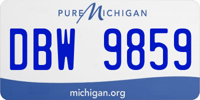 MI license plate DBW9859