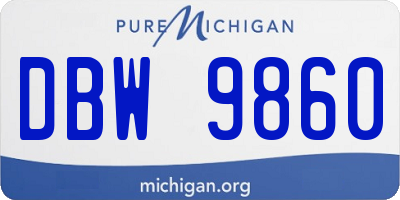 MI license plate DBW9860