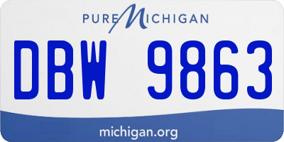 MI license plate DBW9863