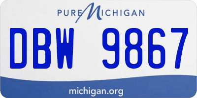 MI license plate DBW9867
