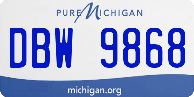 MI license plate DBW9868