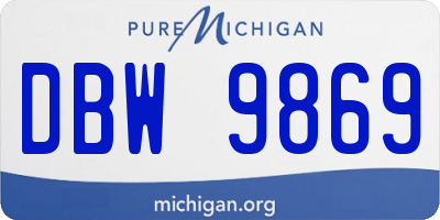 MI license plate DBW9869