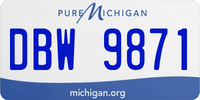 MI license plate DBW9871