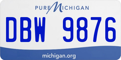 MI license plate DBW9876