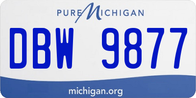 MI license plate DBW9877