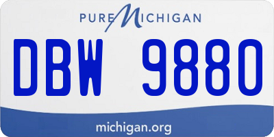 MI license plate DBW9880