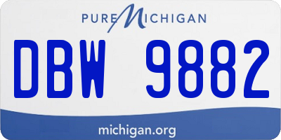 MI license plate DBW9882