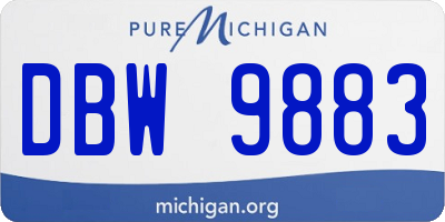 MI license plate DBW9883