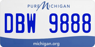 MI license plate DBW9888