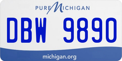 MI license plate DBW9890