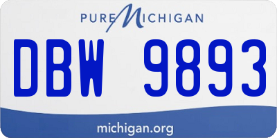 MI license plate DBW9893