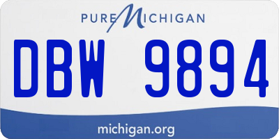 MI license plate DBW9894
