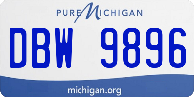 MI license plate DBW9896