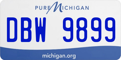 MI license plate DBW9899