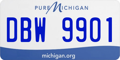 MI license plate DBW9901