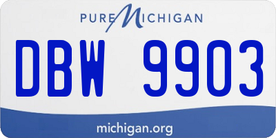 MI license plate DBW9903